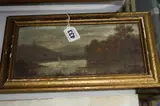 LATE 19TH CENTURY AMERICAN? 'ON THE PEMIGEWASSET NEAR BRISTOL N.H', oil on panel, by Initialled H.d., oil on panel, sold Jul 2017