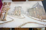double sided watercolour, Winter street scenes, one signed and dated (19)80 in pencil lower right by Martin Turner, watercolour, sold Jul 2017