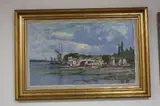Harbour scene with boats at low tide, oil on board, signed by John Neale, oil on board, sold Jul 2017