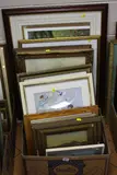 a box containing Limited Edition prints, unframed and framed watercolours, by Paintings And Prints, oil, sold Jul 2017