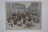(b.1953-), The Royal Exchange, busy street scene set in the late 19th Century, by Diane Elson, watercolour and ink, sold Jun 2017