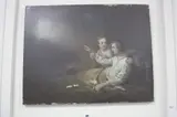 'Weyver's Death', man on his death bed being cradled by a woman, the man pointing to a by W. O. Geller, 1874, oil on canvas, sold Jun 2017