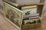 to include late 20th Century oil paintings, prints, firescreen, etc (box and four loose) by Paintings And Prints, oil, sold Jun 2017