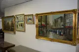 Contemporary City Street scene, oil on canvas, signed lower left, 66cm x 90cm, J. by L Clayton, oil on canvas, sold Jun 2017