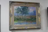 'On The River Bank', two children by water's edge, oil on board, signed by Jeanette Levers, oil on board, sold May 2017