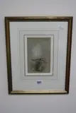 Mallard Drake flying towards water's edge, duck flying to distance by James Stinton, watercolour, sold May 2017