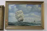Clipper at full sail by Michael Beddows, 1974, oil on canvas, sold May 2017