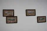 'Canal Boats (c1900)', 'Diamler (c1902)', 'Village Inn', 'Shire by Five Framed Cash's Silks Pictures, oil, sold May 2017