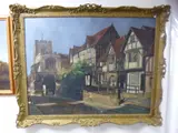 Lord Leysters Hospital, Warwick, oil on canvas, signed and dated (19)77 lower by Albert L. Hammonds, oil on canvas, sold May 2017