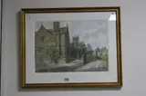 The Almshouse and Church, Chipping Campden, watercolour, signed lower by David W. Birch, watercolour, sold May 2017