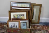 a quantity of assorted pictures including facsimile fishing prints, still life watercolour of flowers etc (box and three loose) by Pictures And Prints, watercolour, sold May 2017