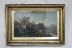 (exh. 1880-1896), 'Old Farm Building near Cannock', oil on canvas, signed lower by Edward Partridge, oil on canvas, sold Apr 2017