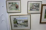 Gate House, Kirkcudbrightshire and another of white washed house by water's edge, watercolours by Reg Muckleston, watercolor, sold Apr 2017