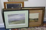 nine various pictures, including a framed indenture, dated 1888 and after Lionel Edwards, a colour print 'The Cottesmore Hounds' (9) by Pictures And Prints, 1888, print, sold Apr 2017