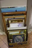 a box of pictures and loose including a watercolour of a Barn Owl, signed by Paintings And Prints, watercolour, sold Apr 2017