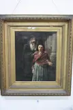 Soliciting Arms, oil on canvas, titled and signed verso, approximately 43cm x 35cm by Oliver Marsh, oil on canvas, sold Mar 2017