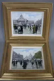 (20th Century, modern), continental street scene with figures in early 20th Century costume on damp cobbled street, a pair by G. Williams, oil on board, sold Mar 2017