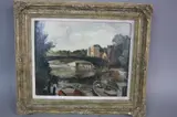 (fl.1938-40), 'The Old Iron Bailey', a river landscape, oil on board, signed, titled and by Max Hofler, oil on board, sold Mar 2017