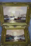 Quiet Harbour at Sunset, oil on canvas, signed lower left, approximately 39cm x by Don Micklethwaite, oil on canvas, sold Mar 2017