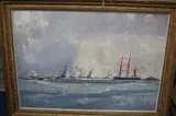 (b.1938-), Sails off Yarmouth, extensive seascape, oil on board, signed with by Geoffrey Chatten, oil on board, sold Mar 2017