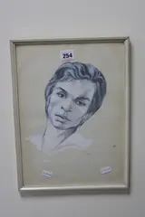 portrait study, mixed media, signed and dated 1968 lower right, by Susan Herbert, 1968, mixed media, sold Mar 2017