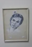 portrait study, mixed media, signed and dated 1968 lower right, by Susan Herbert, 1968, mixed media, sold Mar 2017