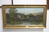 Streatley Mill in The Thames, oil on canvas, signed and dated lower right, signed by Robert Weir Allan, oil on canvas, sold Mar 2017