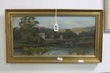 Streatley Mill in The Thames, oil on canvas, signed and dated lower right, signed by Robert Weir Allan, oil on canvas, sold Feb 2017