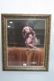 Sumo wrestlers fighting, oil, signed lower right, inscribed verso 'Royal by Charles Willmott, oil, sold Jan 2017