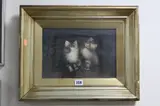 kittens amongst foliage, oil on canvas, signed and dated 1912 lower right, approximately by M. Goodman, 1912, oil on canvas, sold Jan 2017