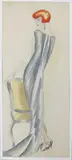 Woman standing by an armchair by Dorte Clara Dodo Burgner, watercolour on paper, offered Nov 2016