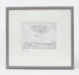 Seashore with Boats and Tree by Bernard Leach, etching on paper, offered Nov 2016