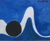Untitled abstract by Leslie Illsley, acrylic on paper, sold Oct 2016