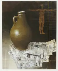 Leonardo acrylic on board, framed signed lower right, paper label to reverse 36.5 x 29.5cm (image) Provenance The estate of the artist by Leslie Gooday, acrylic on board, sold Oct 2016