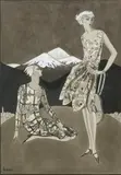 Women in the Alps, a pen by Dorte Clara Dodo Burgner, ink and wash on card, sold Oct 2016