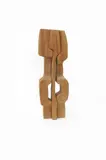 Abstract totem form, cedarwood sculpture, unsigned, numbered 366 61cm by Brian Willsher, sculpture, sold Oct 2016