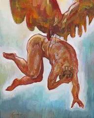 Icarus Signed Oil on board 50 x 40cm Provenance: Professor Rodney Fitch C.B.E by Simon Garrow, Oil on board, sold Jun 2016