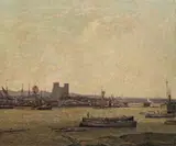 Rochester Harbour Signed Oil on canvas 64 x 76cm ++Good condition by George Graham, Oil on canvas, offered Jun 2016