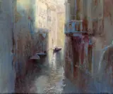 Misty Canal, Venice Signed Oil on canvas 61 x 71cm Provenance: The City Gallery, London, 13th Sept by Pam Masco, Oil on canvas, sold Jun 2016