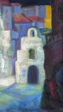 Figures in a continental street, possibly Spain Oil on canvas 77 x 45cm by Ida Simpson, Oil on canvas, sold Jun 2016