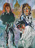 John Bratby as Joss Ackland and Patti after the rain Signed Oil on canvas 121 x 91cm Painted in July 1990 ++Good condition by John Bratby, Oil on canvas, sold Jun 2016