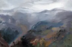 Valley Grey Signed, also signed, titled and dated 1968 on the stretcher verso Oil on canvas 32 x 47cm ++Good condition by John Hitchens, 1968, Oil on canvas, sold Jun 2016