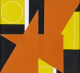 Collage composition in yellow and black Signed by George Dannatt, 1981, Collage composition in yellow and black, offered Jun 2016