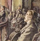 The stalls at the New Bedford Signed and dated 1919 Pen by Therese Lessore, 1919, Pen, ink and watercolour, sold Jun 2016