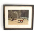 Cock Fighting: Set Too; Fight; Throat; Knock Down; Recovery; Death by Newton Smith Fielding, hand-coloured aquatint, sold Oct 2013