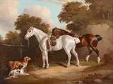 On the return from hunting by Henry S. Cottrell, oil on canvas, sold Oct 2013