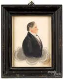 profile portraits of a husband and wife by James Ellsworth, watercolor, offered Jan 2020