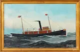 ship portrait of the tugboat L. Luckenbach by Antonio Jacobsen, oil on canvas, sold Jan 2020