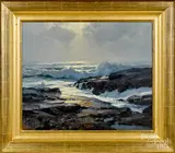 titled Acadian Moonlight by Michael Karas, oil on board, sold Jan 2020