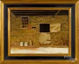stone wall by Peter Sculthorpe, oil on canvas, sold Jan 2020
